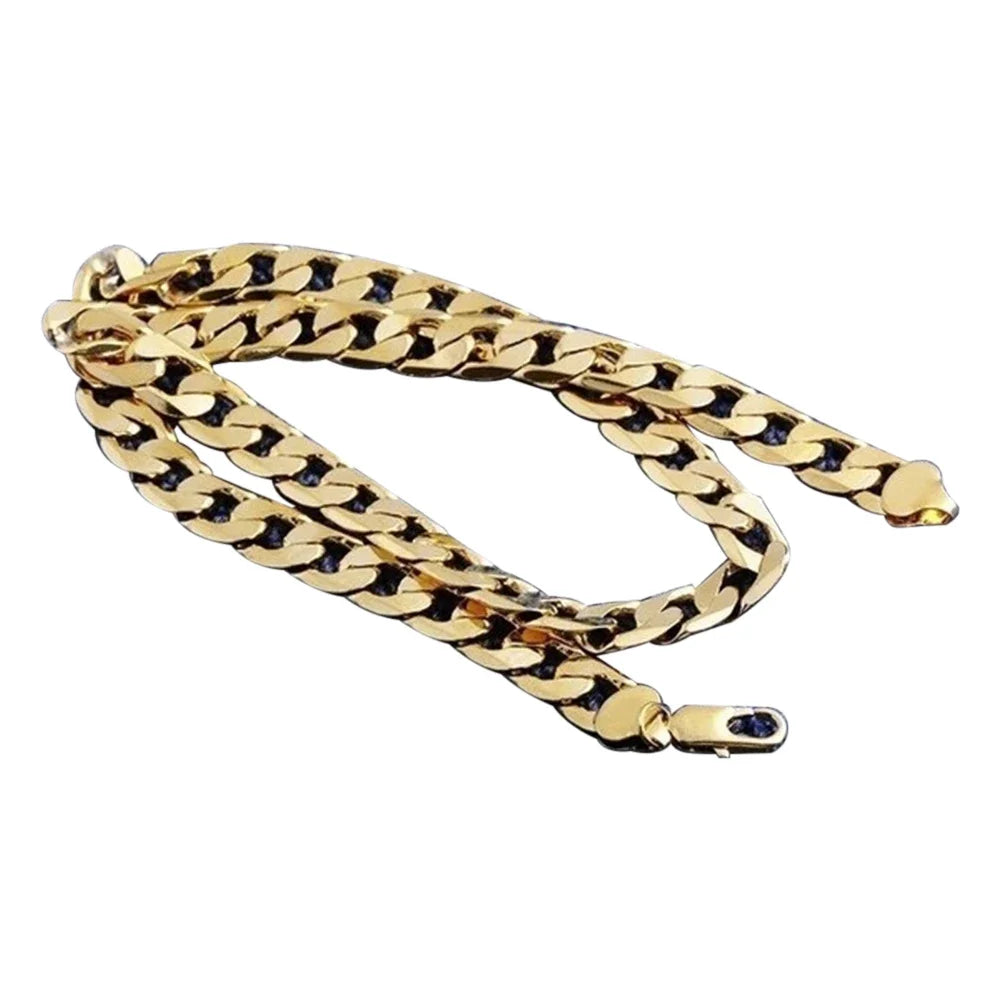 Men 18K Gold Necklace Fashion Men 18K Gold Necklace Cuban Chain Necklace For Men Jewelry Gifts