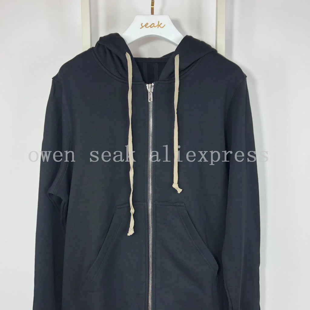 Owen Seak Men Hoodies Sweatshirts Gothic Men's Clothing Oversized Autumn High Street Hip Hop Women Black Zip Hoodies Jacket