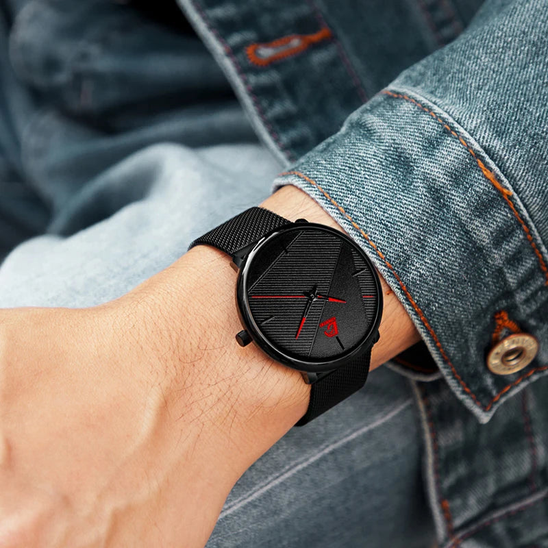 reloj hombre Watches Mens Minimalist Men's Fashion Ultra-thin Watch Simple Men Business Quartz Wristwatch relogio masculino