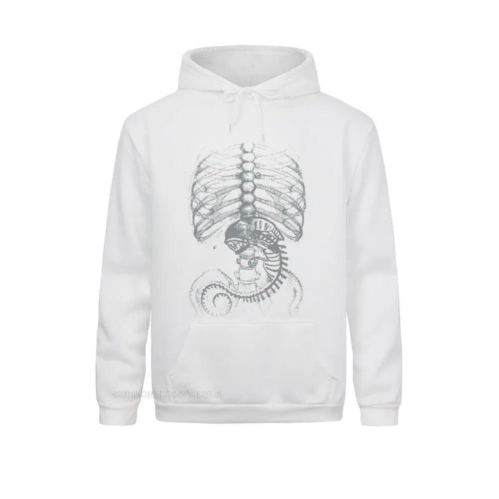 Men's Alien Vs Predator Jacket Alien Bone Covenant Bone Harajuku Hoodies Human Body Embryo X-Ray Sportswear Cotton Plus Size
