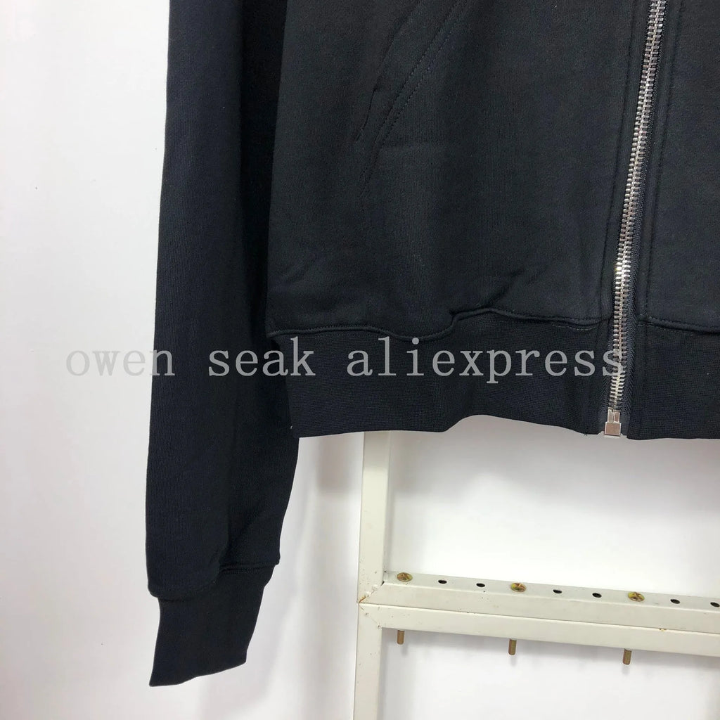 Owen Seak Men Hoodies Sweatshirts Gothic Men's Clothing Oversized Autumn High Street Hip Hop Women Black Zip Hoodies Jacket