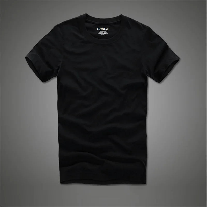 Men Tshirt 100% Cotton Solid Color O-Neck Short Sleeve T shirt Male High Quality Tops Soft Clothing