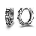 ZS Stainless Steel Earring Jewelry Punk Rock Black Earring Women Skull Hoop Earring Skull Round Earring Men Piercing Jewelry