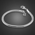 Man Sterling Silver Fashion Bracelets 925 Pure Silver 4 mm 7-8 inch Snake Chain For Boys & Men Real Solid Silver Cuff Jewelry