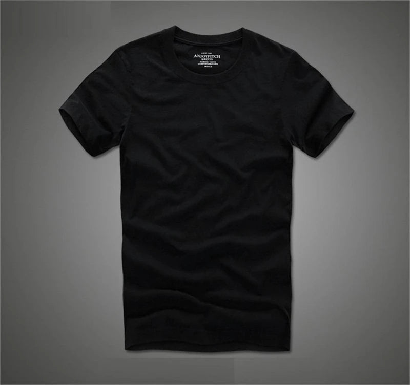Men Tshirt 100% Cotton Solid Color O-Neck Short Sleeve T shirt Male High Quality Tops Soft Clothing