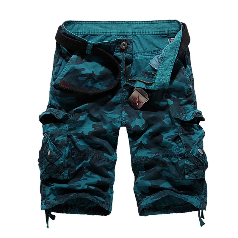 2025 New Camouflage Loose Cargo Shorts Men Cool Summer Military Camo Short Pants Homme Tactical Cargo Shorts Drop Shipping