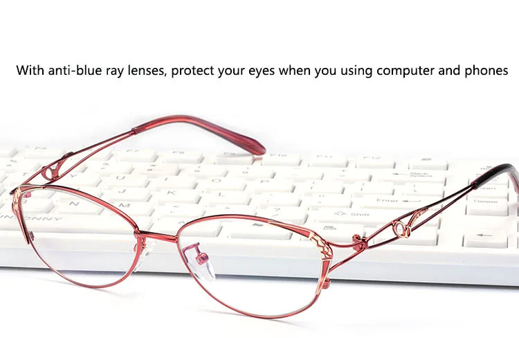 BCLEAR New Cat Eye Reading Glasses Women Fashion Presbyopic Reading Eyelasses Clear Anti-Blue Ray Computer Lenses +0.25 ~ +4.00