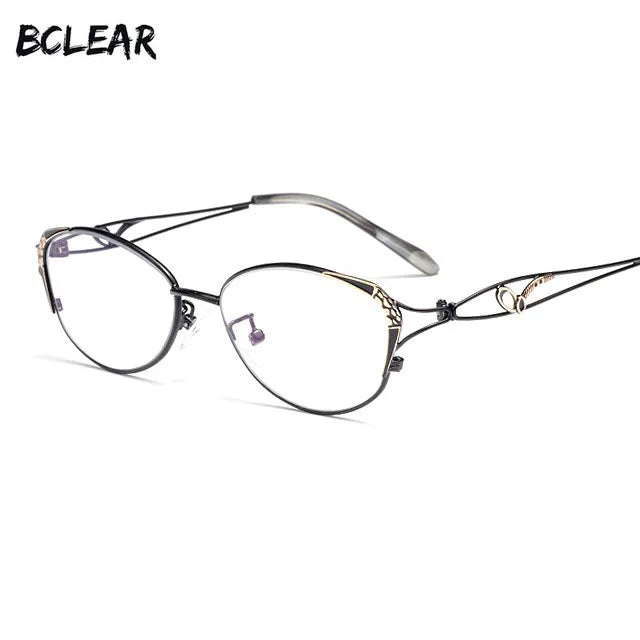 BCLEAR New Cat Eye Reading Glasses Women Fashion Presbyopic Reading Eyelasses Clear Anti-Blue Ray Computer Lenses +0.25 ~ +4.00