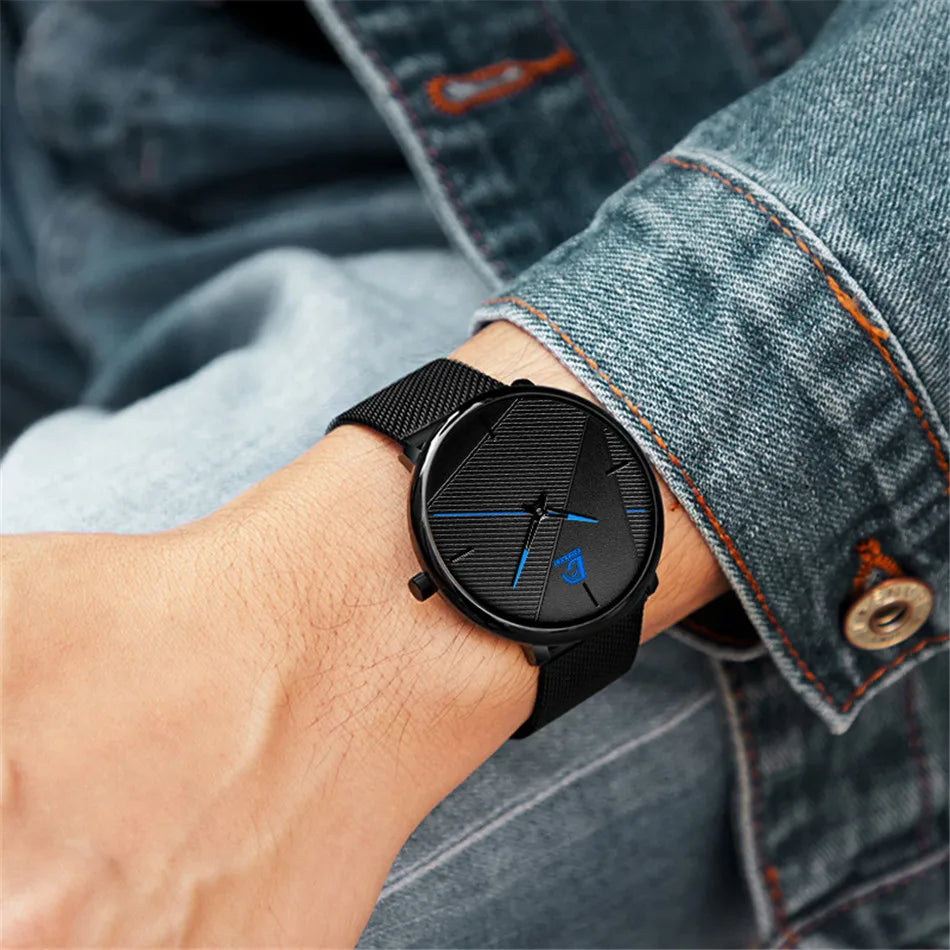 reloj hombre Watches Mens Minimalist Men's Fashion Ultra-thin Watch Simple Men Business Quartz Wristwatch relogio masculino