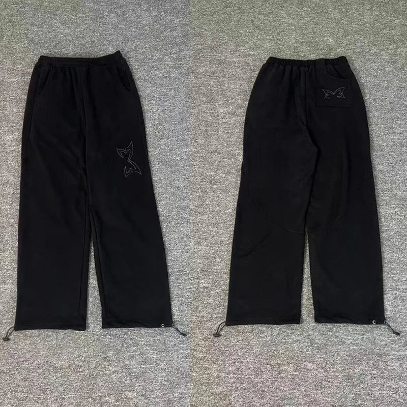 Men Women Couple Jogger Drawstring Pants Best Quality Cotton Trousers Simple Patch Embroidered Logo Stitching Mertra Sweatpants