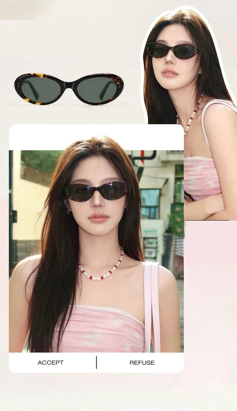 2026 Acetate Black Sunglasses Women Cat Eye Glasses Woman Oval UV400 Eyeglasses Men Most Popular Travel Outdooor Eyewear 147mm