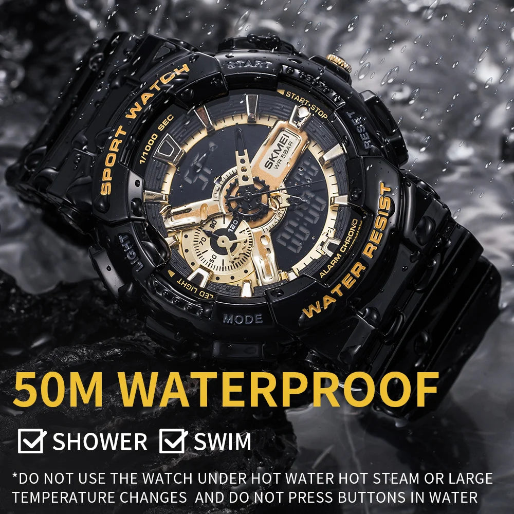 SKMEI 1688 Quartz Watch LED Light Digital Electronic Watches Men Women Business Waterproof Alarm Clock Wristwatch Horloges
