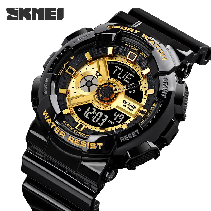 SKMEI World Time LED Light Digital Electronics Watches For Men Women Sports Quartz Watch Waterproof Wristwatches Horloges Mannen