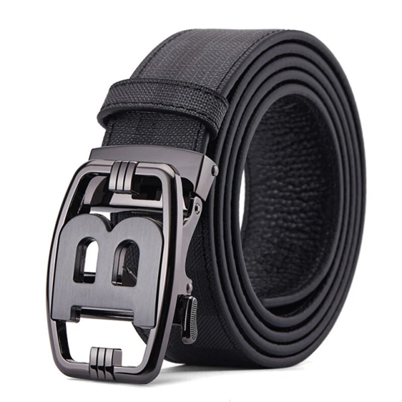 High Quality Luxury Brand Designer Canvas Belts Male Automatic B Buckle Men belts Genuine Leather Belt for men Strap for Jeans