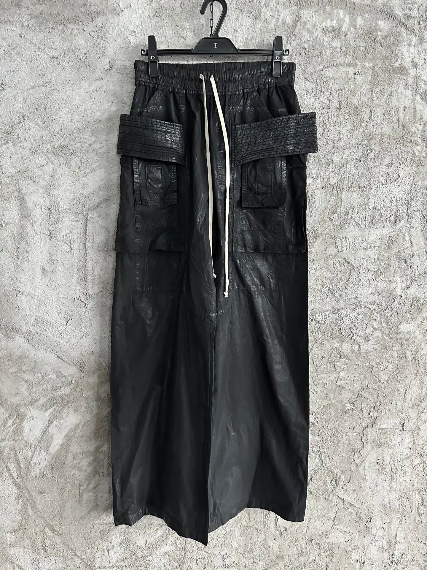 Owen Seak Men Oil wax Denim Jeans Classic Gothic Men's Coated Casual High Street Straight Hip Hop Women Solid Jeans Loose Pants