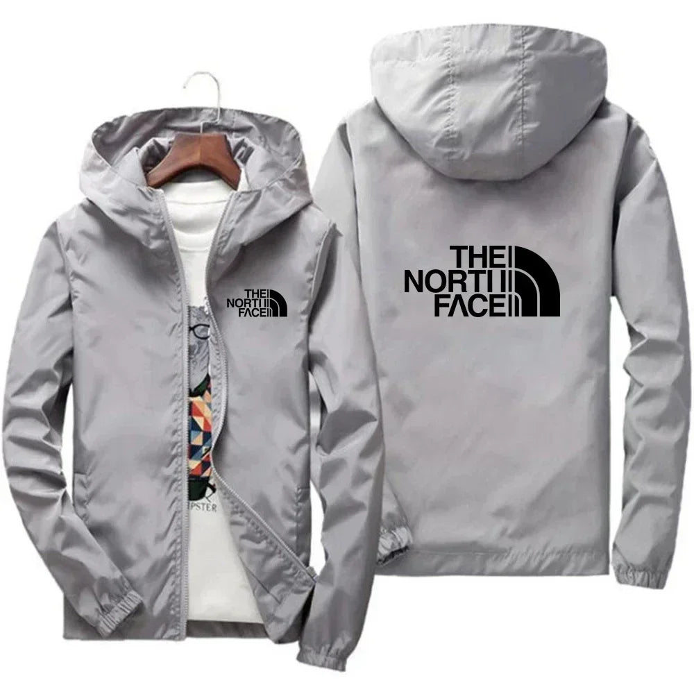 2026 New European and American Men's Fashion Jacket, Windproof and Waterproof Zipper Hooded Overcoat, Spring and Winter Outdoor