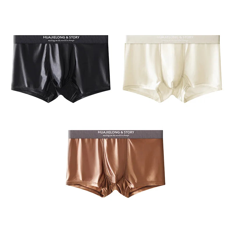 EXILIENS Soft Gloss 1pcs/3pcs Boxer Men Underwear Hot Underpant Mens Boxers Masculinas BoxerShorts Man Panties Size L-3XL A6505
