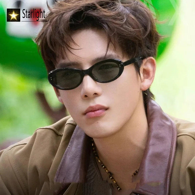 2026 Acetate Black Sunglasses Women Cat Eye Glasses Woman Oval UV400 Eyeglasses Men Most Popular Travel Outdooor Eyewear 147mm