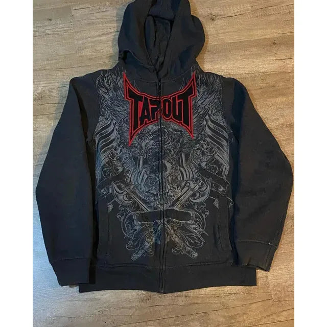 American Gothic Ro Skull Bones Oversized Hoodie Y2K Hip Hop Sle Streetwear No Brand Svel Other Material 00%