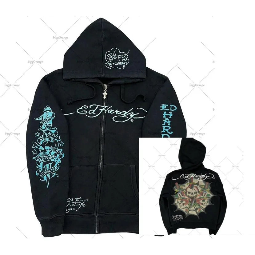 American Gothic Ro Skull Bones Oversized Hoodie Y2K Hip Hop Sle Streetwear No Brand Svel Other Material 00%