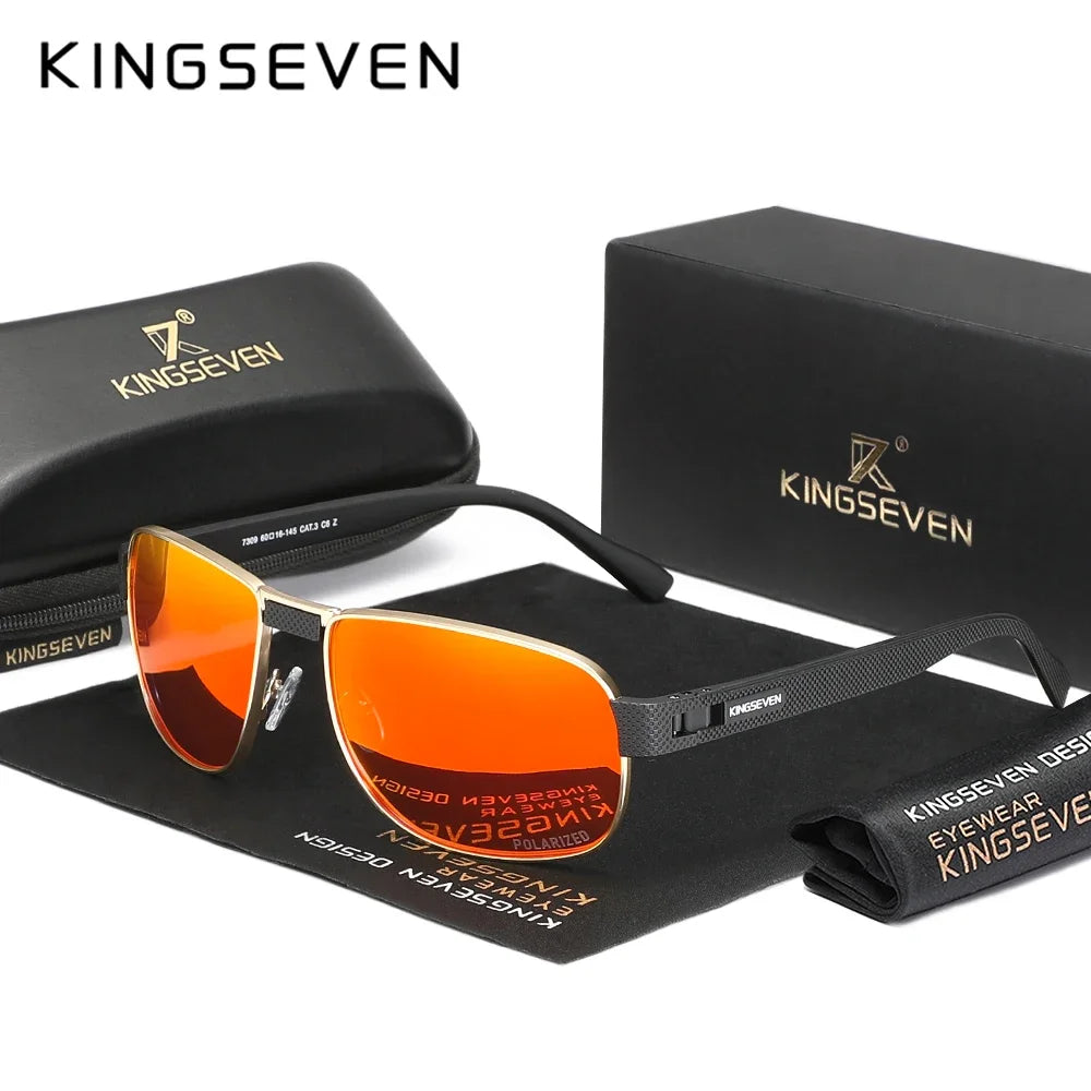 KINGSEVEN Brand Men‘s Polarized UV400 Sunglasses Rectangle Classical Glasses Men Outdoor Driving Eyewear
