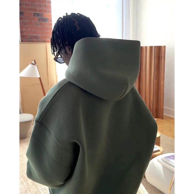 Hoodies Men Solid Color Autumn And Winter Gothic Casual Fashion Pullovers Loose Hip Hop Sweatshirt Long Sleeve Commuting Routine