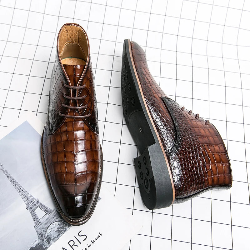 Mens Leather Designer Handmade Winter Spring Luxury Wedding Boots for Men Casual Chelsea Dress Business Formal Shoes Footwear