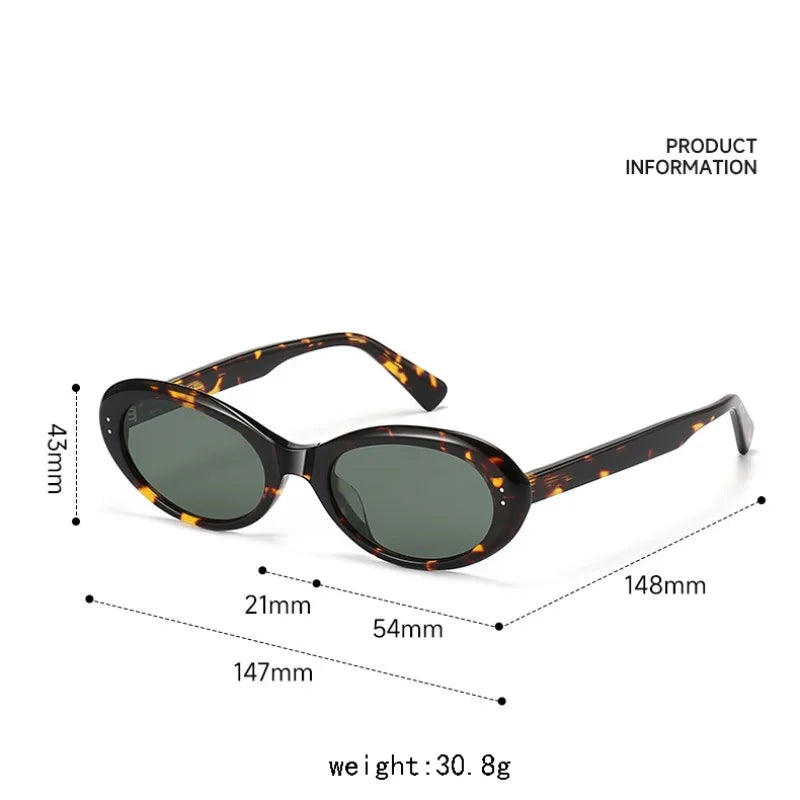 2026 Acetate Black Sunglasses Women Cat Eye Glasses Woman Oval UV400 Eyeglasses Men Most Popular Travel Outdooor Eyewear 147mm