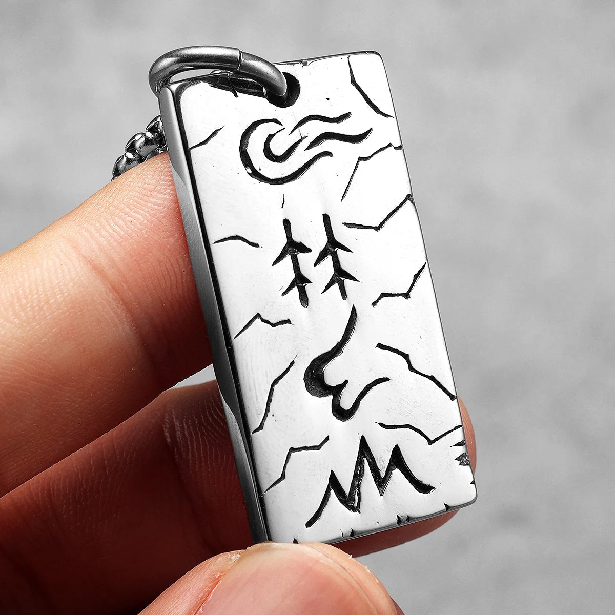 Sun Tzu's Art of War Furinkazan Stainless Steel Men Necklaces Pendant Chain Punk Rock Vintage For Women Jewelry Gifts Wholesale