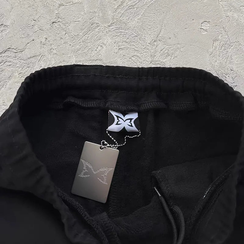 Men Women Couple Jogger Drawstring Pants Best Quality Cotton Trousers Simple Patch Embroidered Logo Stitching Mertra Sweatpants