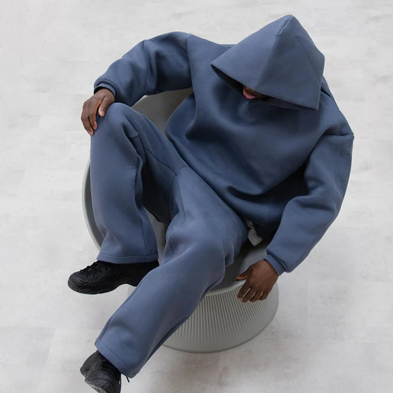 Hoodies Men Solid Color Autumn And Winter Gothic Casual Fashion Pullovers Loose Hip Hop Sweatshirt Long Sleeve Commuting Routine