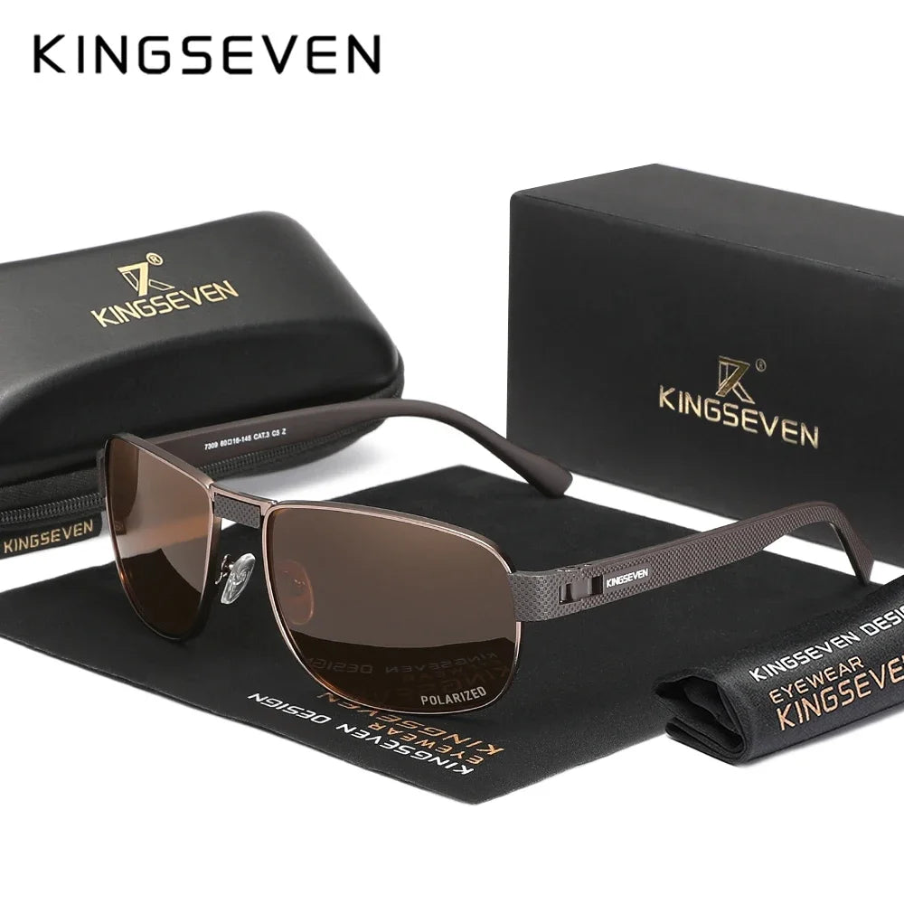 KINGSEVEN Brand Men‘s Polarized UV400 Sunglasses Rectangle Classical Glasses Men Outdoor Driving Eyewear