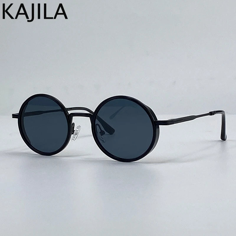 Vintage Small Frame Round Steampunk Sunglasses Men 2026 Luxury Brand Classic Metal Punk Sun Glasses For Women Driving Eyewear