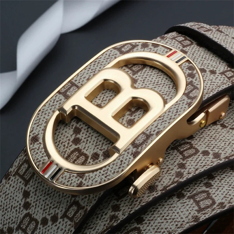 Men's Belt Fashionable Belt for Men Letter B Buckle Belt Male Boss Business Style Luxury Brand