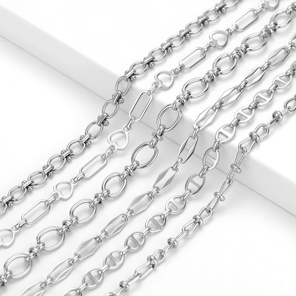 1 Meter Stainless Steel Handmade Punk Chains DIY Hip Hop Women Men Necklaces Findings Bracelets Jewelry Making Accessories