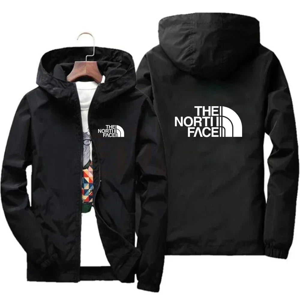 2026 New European and American Men's Fashion Jacket, Windproof and Waterproof Zipper Hooded Overcoat, Spring and Winter Outdoor