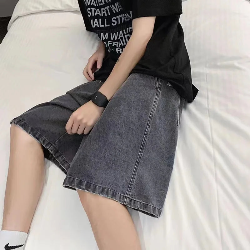 Men's Shorts Jeans Blue Denim Jorts Baggy Harajuku Pants Streetwear Y2k Unisex Oversize Korean Fashion Vintage Summer Clothes