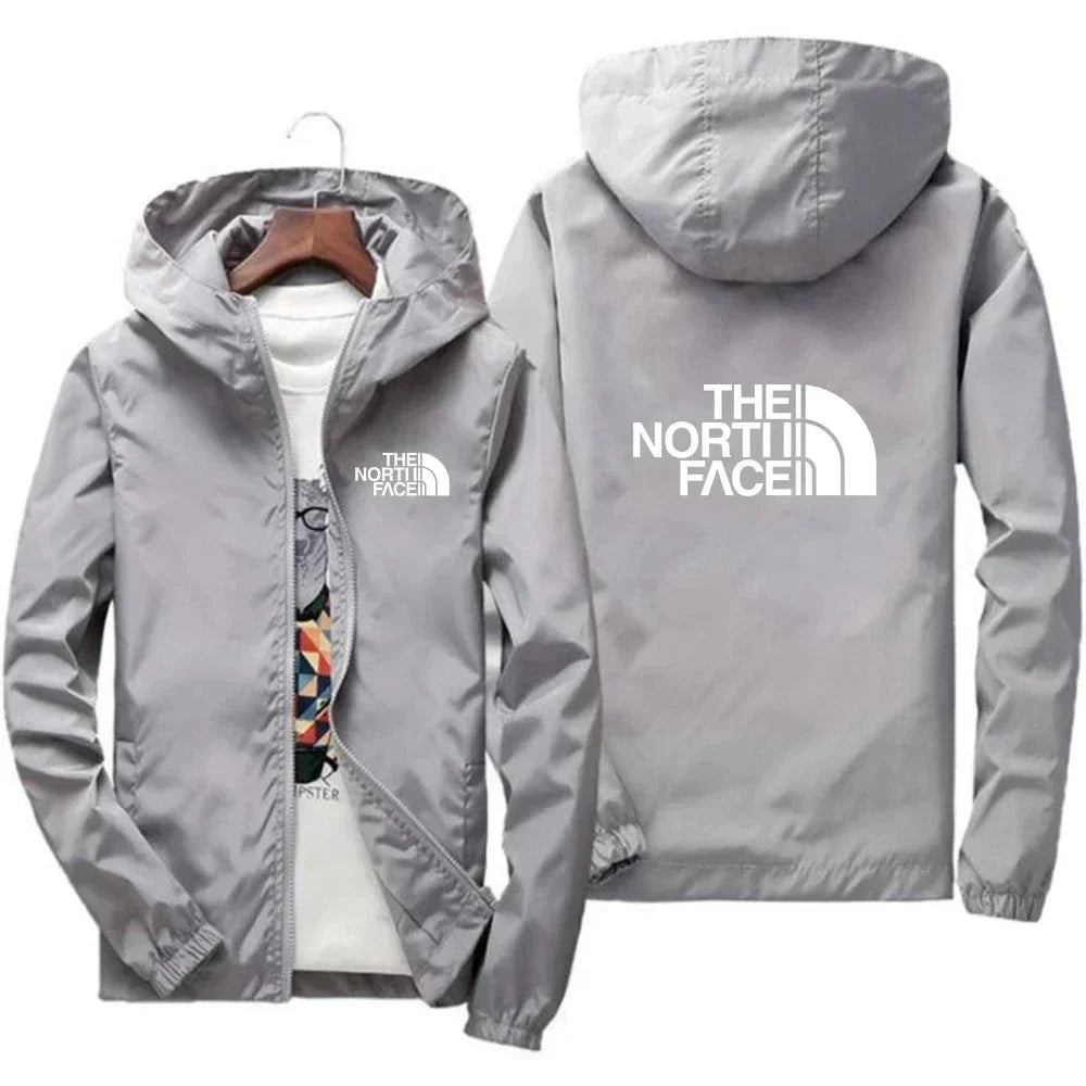 2026 New European and American Men's Fashion Jacket, Windproof and Waterproof Zipper Hooded Overcoat, Spring and Winter Outdoor