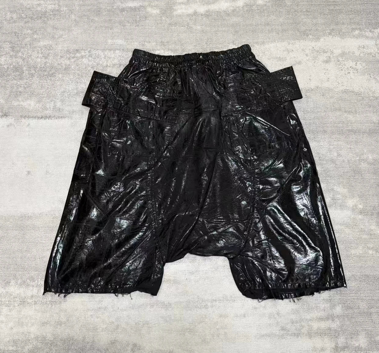 High Street RO Pants Men's Dual Ring Wax Face Casual Seven Quarter Shorts  Brushed Wax Fixed Color Workwear Casual Pants