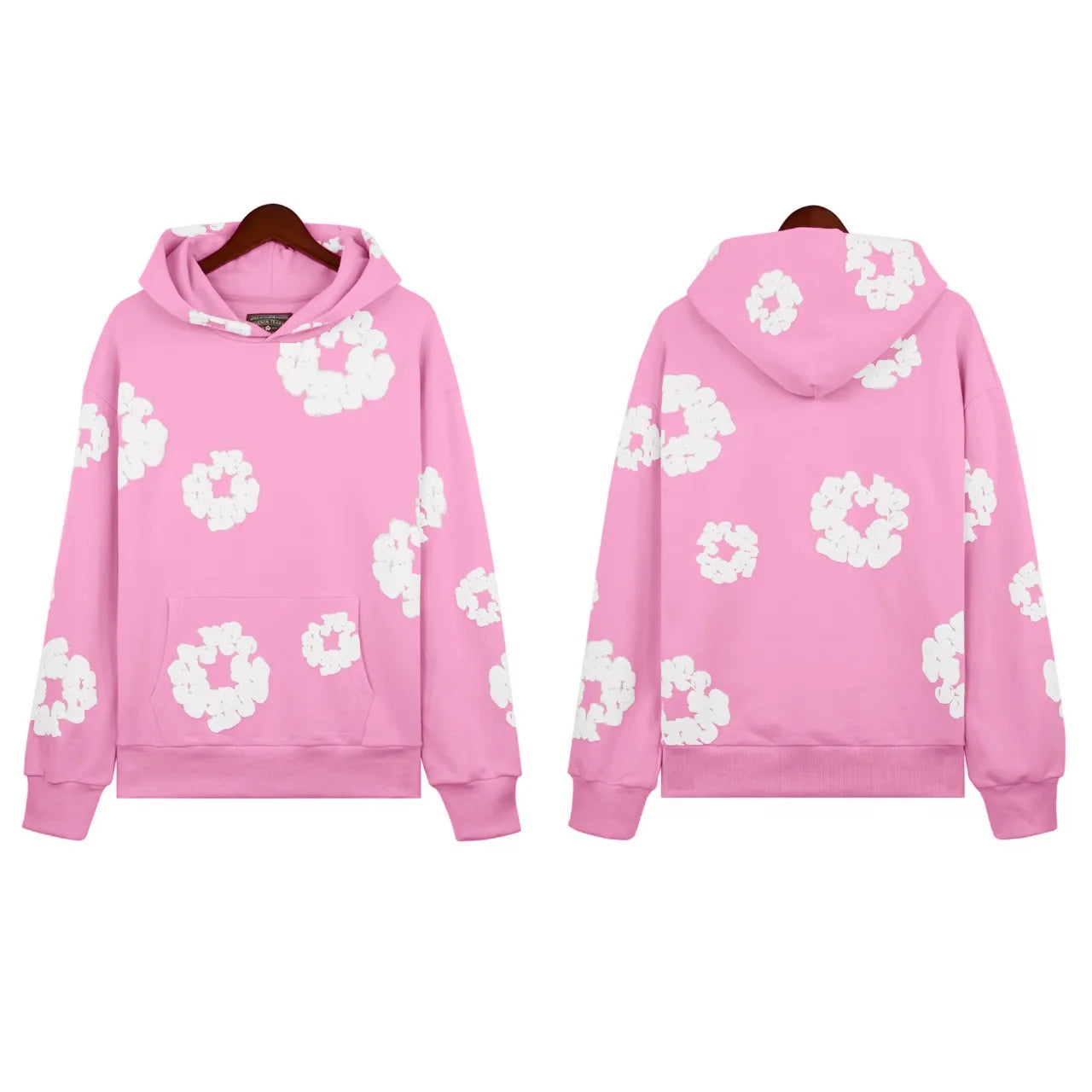 DENIM TEARSTHoodie Cross border European and American Hot selling Cotton Foam Printed Tears Hoodie Men's and Women's Hoodies