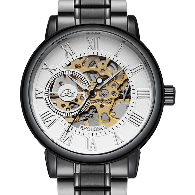Watches, fully automatic mechanical watches, foreign trade watches for men, men's through-the-bottom hollow mechanical watches