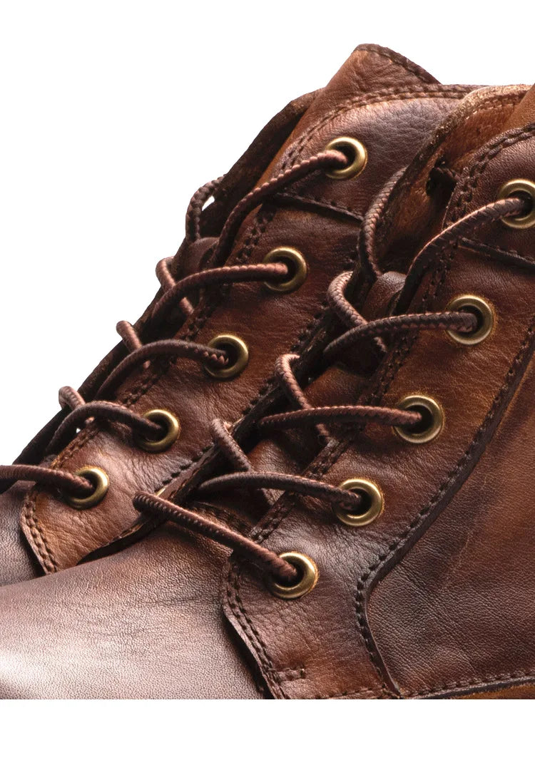 Handmade Leather Men Boots Retro Round Toe Ankle Boots for Men  Luxury Punk Street Style Mens Motorcycle Boots botas para hombre