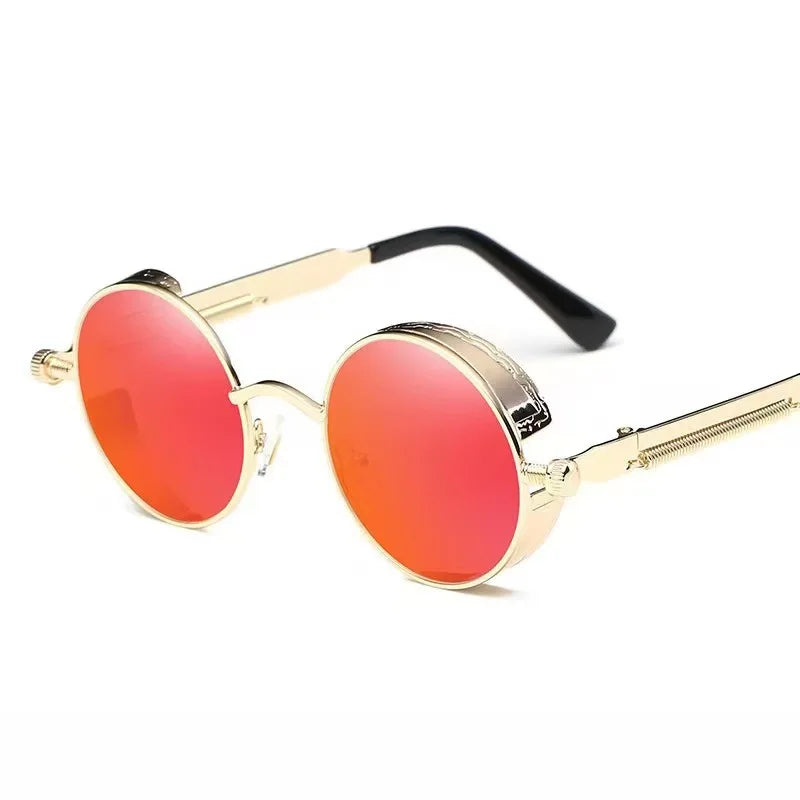 Retro Punk Sunglasses Round Anti Reflective Sun Glasses Men and Women Driving UV Protection Glasses UV400 Eyewear