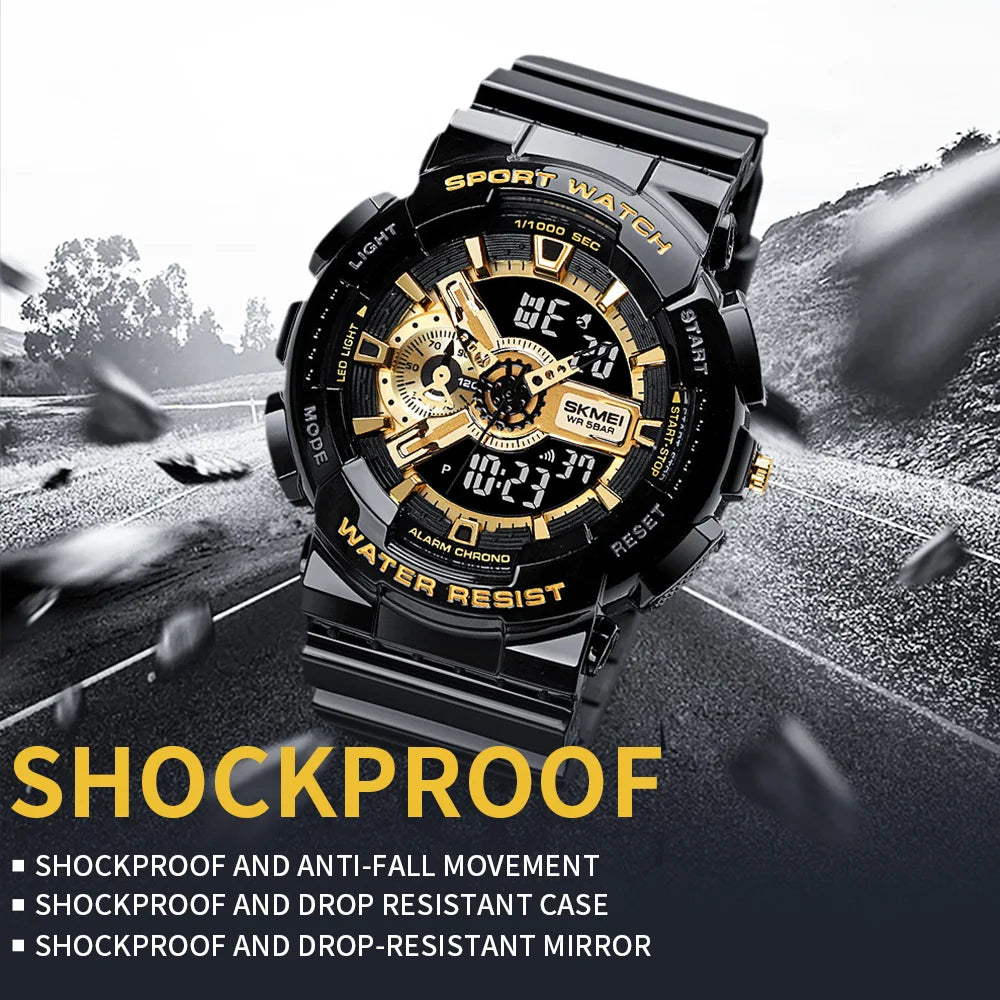 SKMEI 1688 Quartz Watch LED Light Digital Electronic Watches Men Women Business Waterproof Alarm Clock Wristwatch Horloges