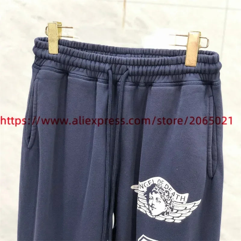 Sanskrit Printing Apricot Saint Sweatpants Men Women Jogger Drawstring Pants