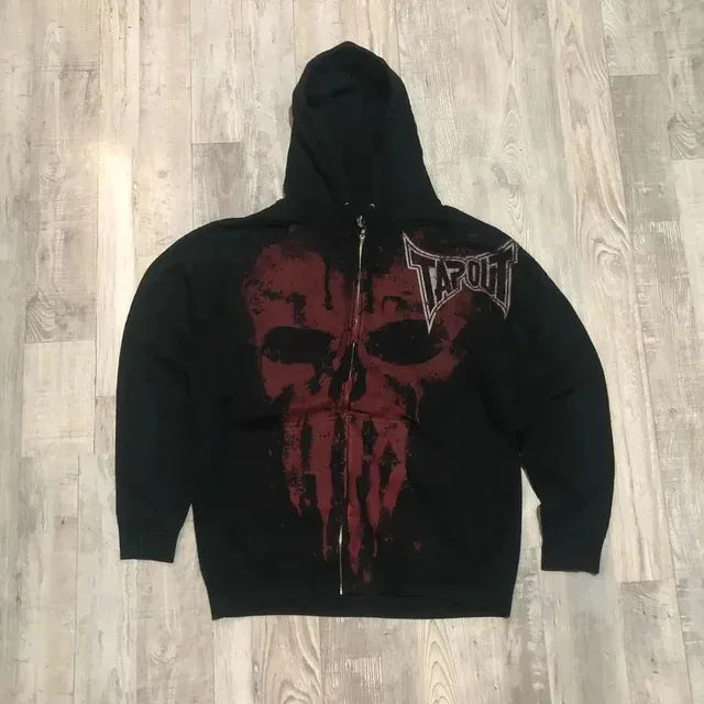 American Gothic Ro Skull Bones Oversized Hoodie Y2K Hip Hop Sle Streetwear No Brand Svel Other Material 00%