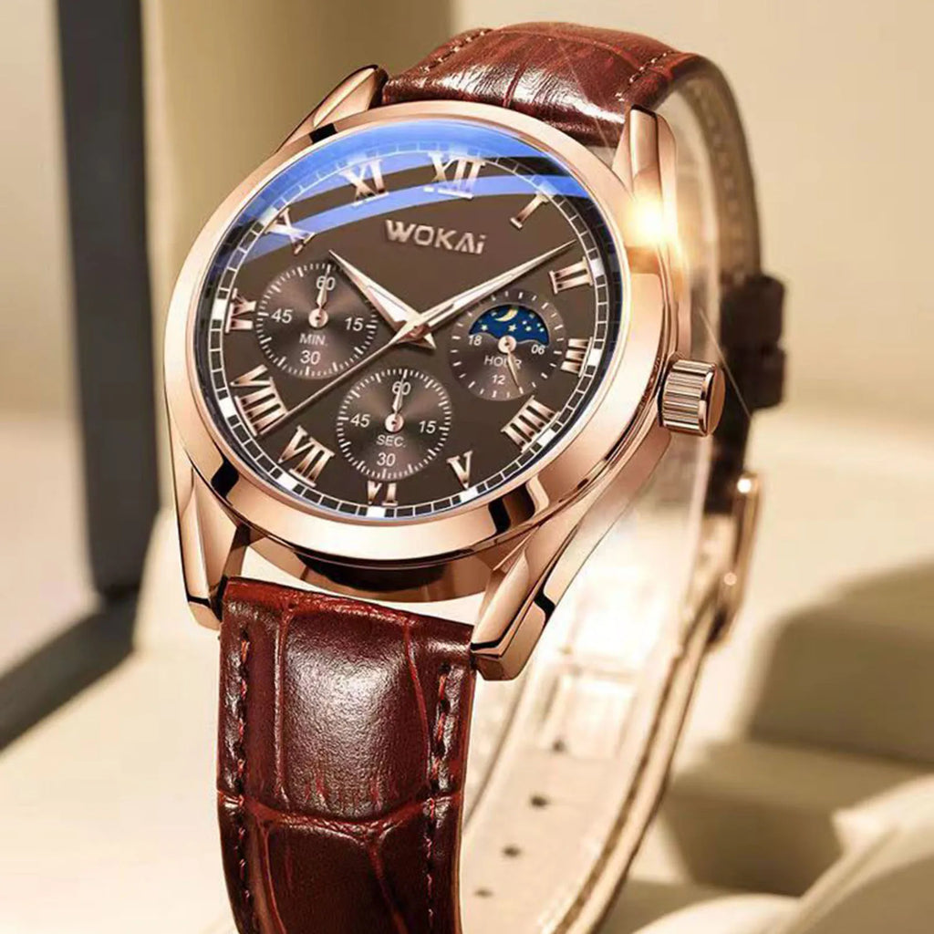 Fashion Men Luxury Watches Mens Business PU Leather Quartz Watch Gifts For Male Calendar Wristwatch Relogio Masculino