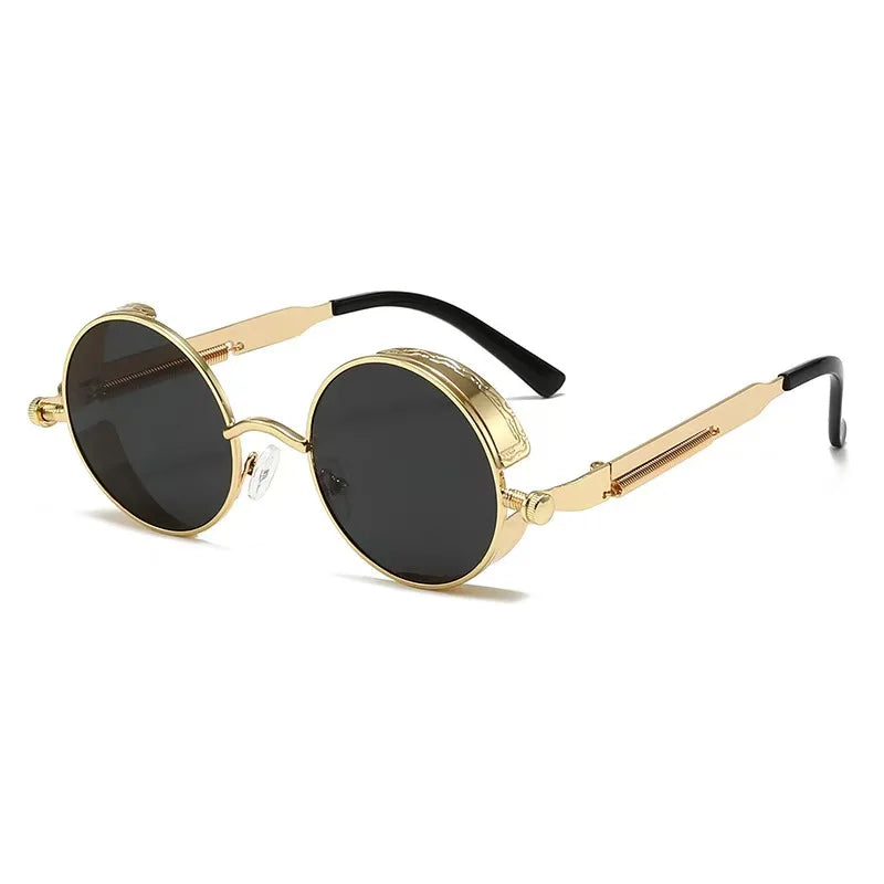 Retro Punk Sunglasses Round Anti Reflective Sun Glasses Men and Women Driving UV Protection Glasses UV400 Eyewear