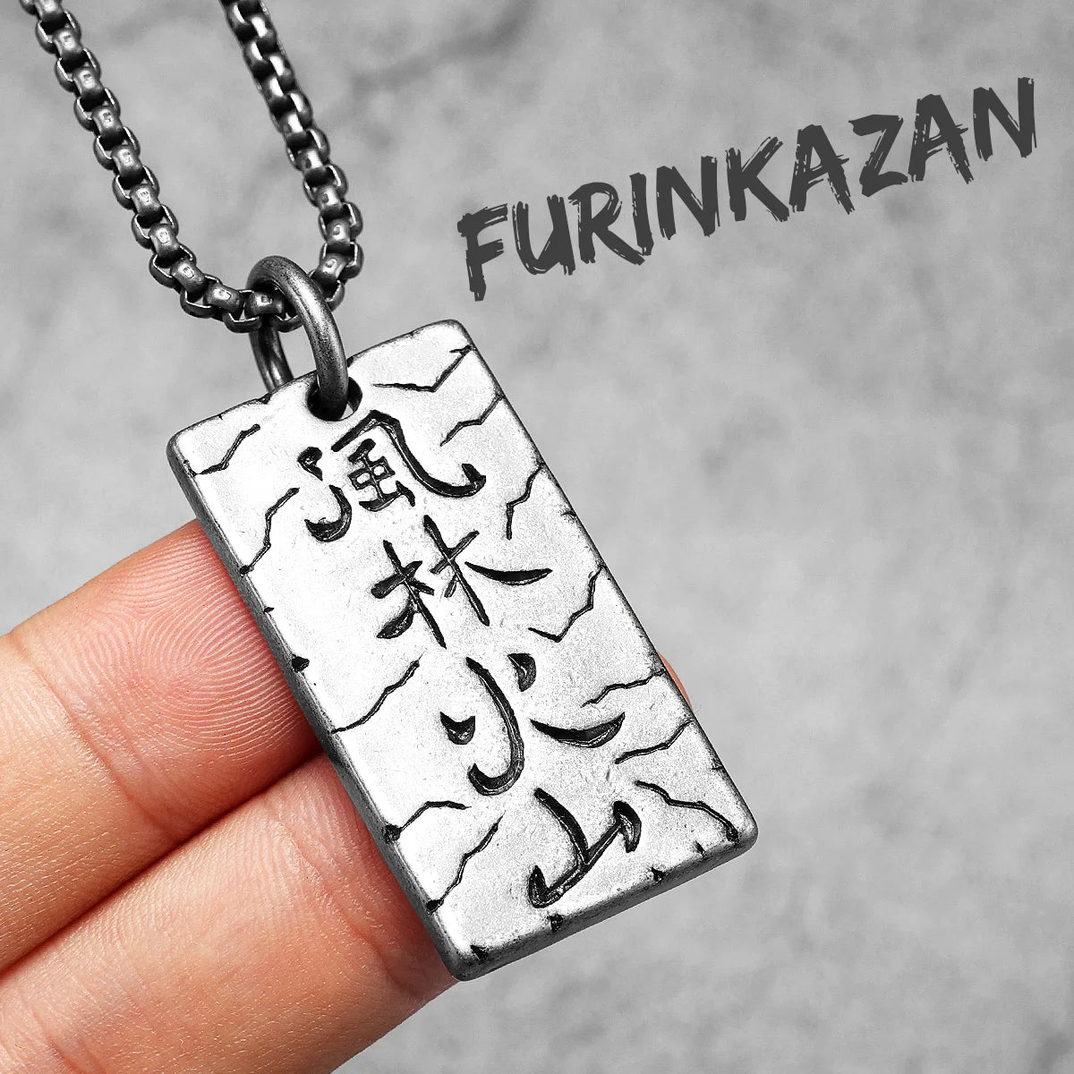 Sun Tzu's Art of War Furinkazan Stainless Steel Men Necklaces Pendant Chain Punk Rock Vintage For Women Jewelry Gifts Wholesale