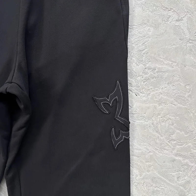 Men Women Couple Jogger Drawstring Pants Best Quality Cotton Trousers Simple Patch Embroidered Logo Stitching Mertra Sweatpants